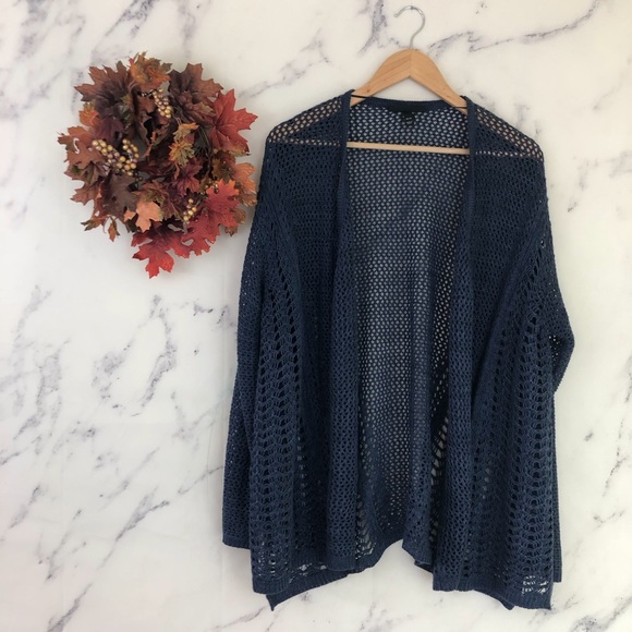 Lane Bryant Sweaters - Lane Bryant Crochet Draped Open Front Cardigan